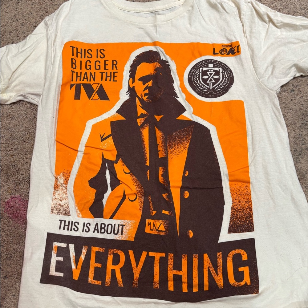 Marvel White and Orange Graphic Tee